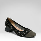 Gold-thread Color-blocked Flats