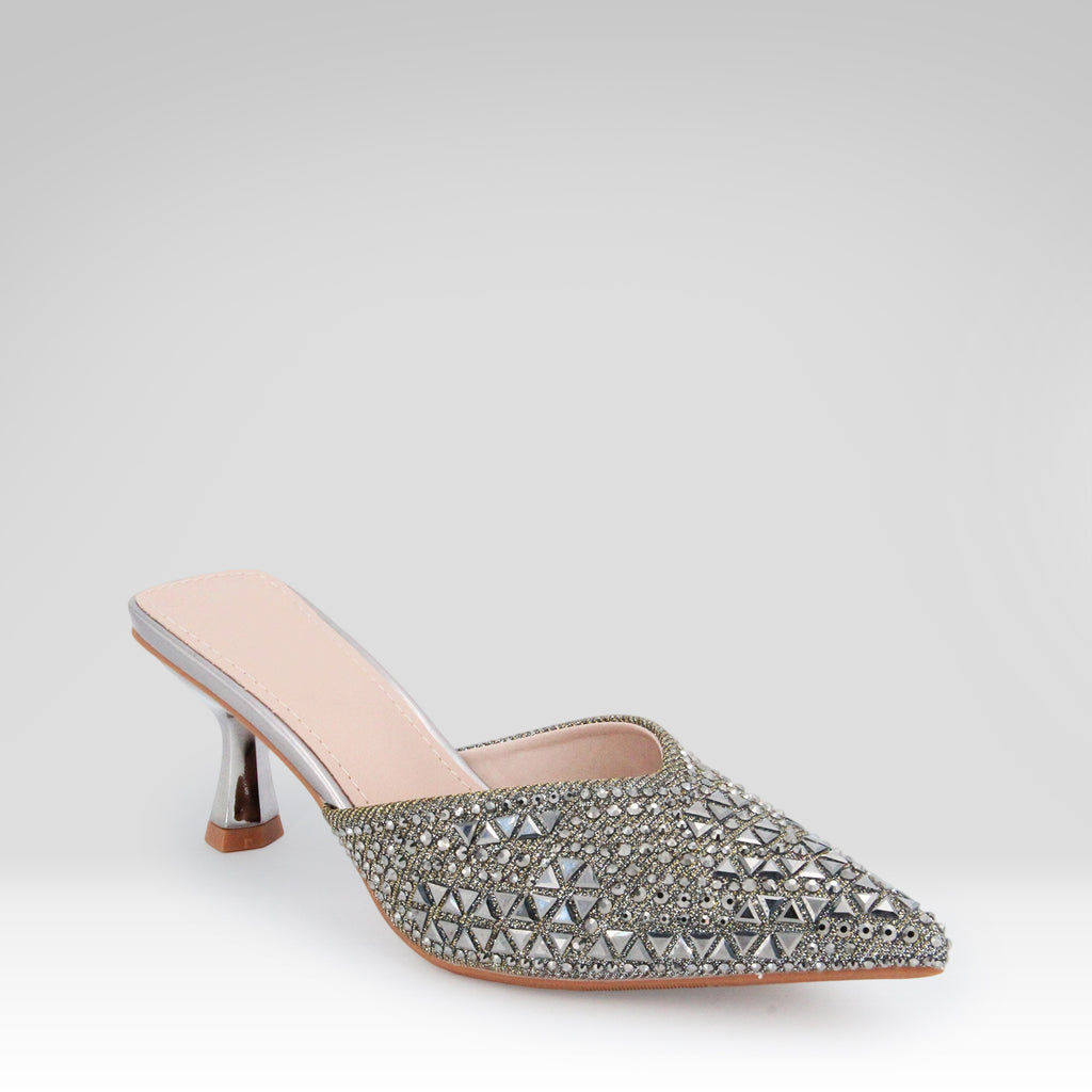 Rhinestone Pointed Toe Slippers