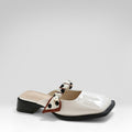 Square-toed Leather Slippers