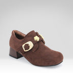 Retro Gold Buckle Flats