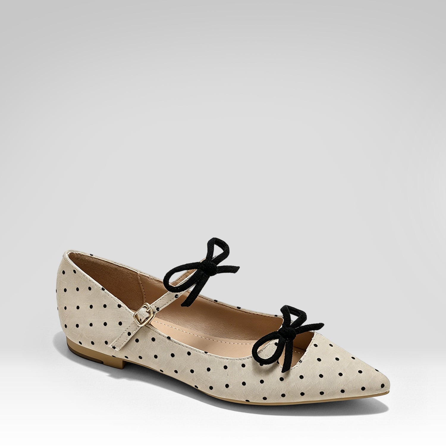 Pointed-toe Polka Dot Flats