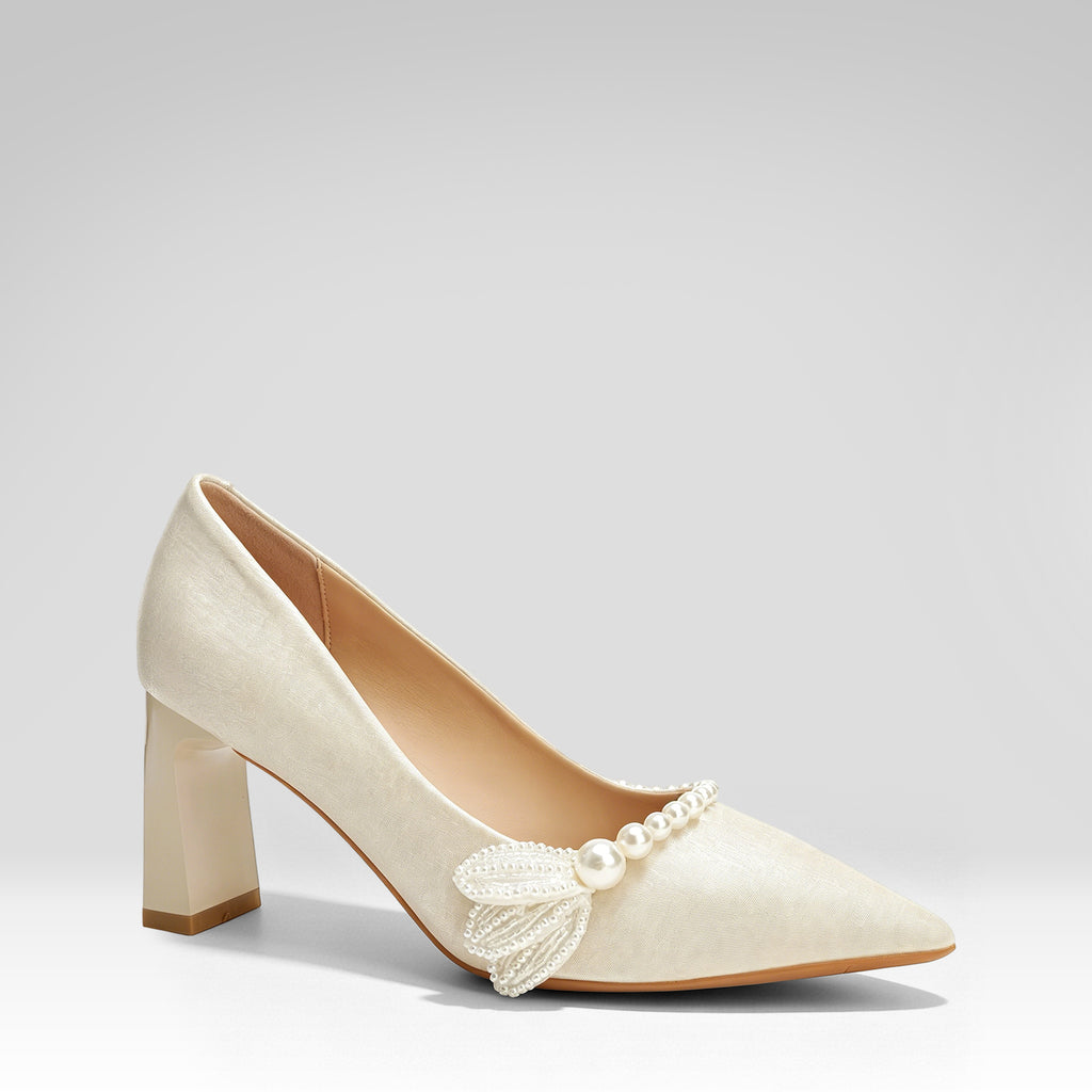 Pointed-toe Pearl High Heels