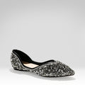 Pointed-toe Rhinestone-encrusted Flats
