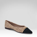 Pointed-toe Color-blocked Flats