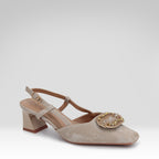 French-style Closed-toe Chunky Heel Sandals