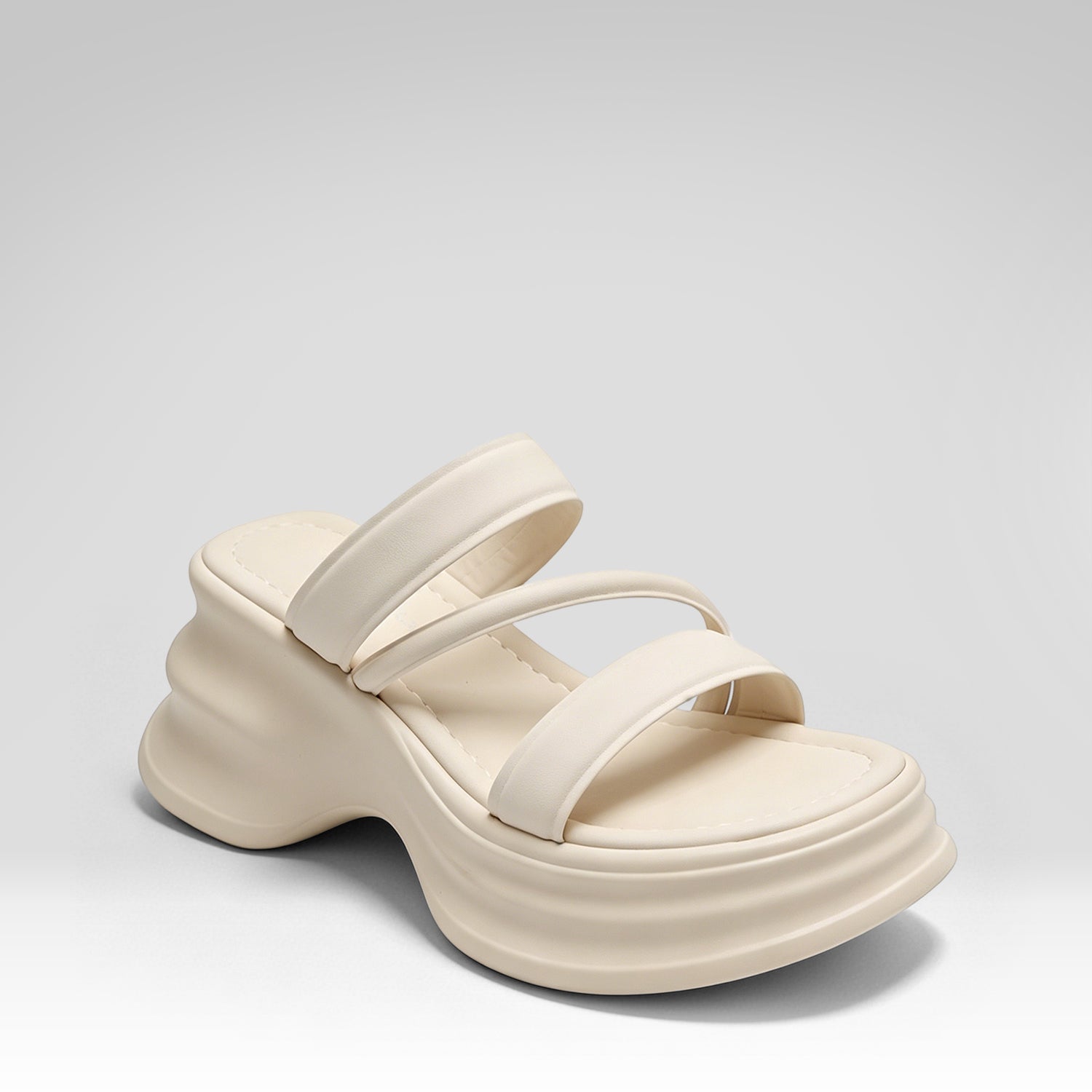 Solid Color Platform Slippers