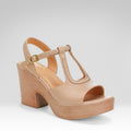 Peep-toe Chunky High-heeled Sandals