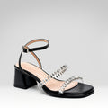 Rhinestone Chunky Heel Sandals