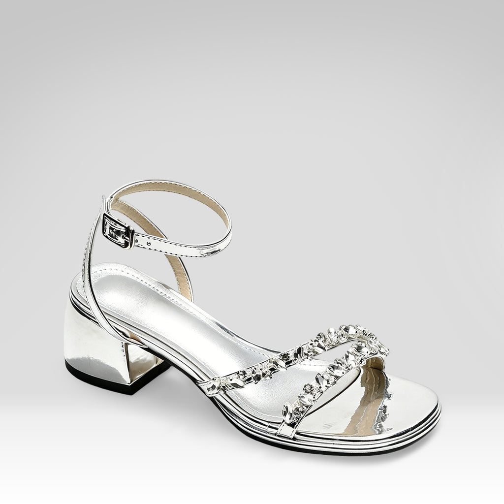 Rhinestone-strap Sandals