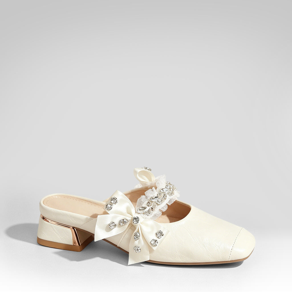 Bow Rhinestone Slippers
