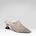Pointed-toe Rhinestone Slippers